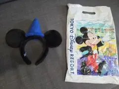 ディズニー カチューシャ ミッキー ファンタジア 青帽子　袋付きのサムネイル