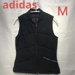 良品 adidas ゴルフ レディース 黒色 フルジップ中綿ベスト Ｍサイズ