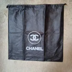 美品‼️希少‼️CHANEL ブラック ポーチ巾着タイプ❗️46×46センチ