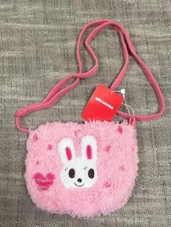 【新品未使用】ミキハウス ウサギ刺繍ポシェット ピンク