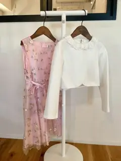 【美品】キャサリンコテージ 130cm フォーマルワンピ&ボレロ コサージュ付