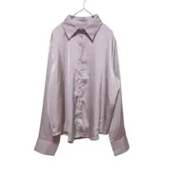 1408 【グレイル】 長袖シャツ　(Ｍ)　光沢感　薄手　サラサラ