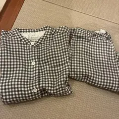 無印良品　チェック柄コットンパジャマ 上下セット　S-M