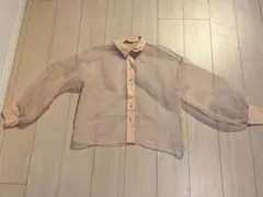 ZARA シアーブラウス 長袖 オレンジ 透け感 羽織り