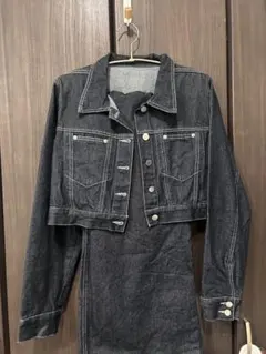 ダークデニム クロップドジャケット