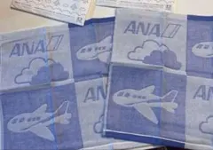 ANA 飛行機デザイン ガーゼハンドタオル 2枚セット