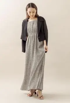 【完売品】mystic mlien 楊柳フラワープリントワンピース グレー S