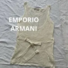 【美品】EMPORIO ARMANI ノースリーブニット 40 アイボリー