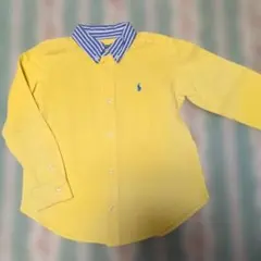 ラルフローレン 長袖シャツ ストライプ襟 ポロ刺繍120cm