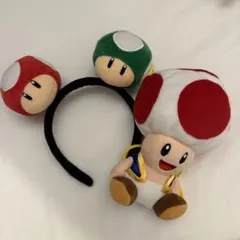 バラ売り⭕️ ユニバ マリオ キノピオ カチューシャ ポシェットセット