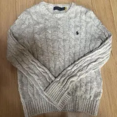 ポロ・ラルフ・ローレン ケーブルニット Lグレー