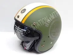 美品】HARLEY-DAVIDSON ジェットヘルメット グリーン アイボリー