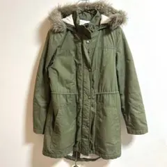 美品✨GAP ギャップ　フード付モッズコート　ファー　M カーキ　カジュアル