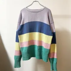 90’s Polo by Ralph Lauren マルチボーダーコットンニット