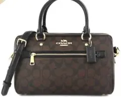 COACH ブラウンレザーショルダーバッグ