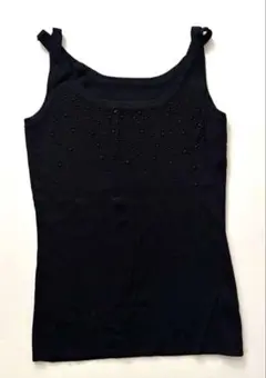 【黒ビジュー付き】タンクトップ