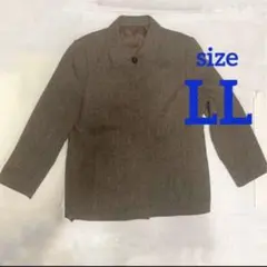 ウール混 ジャケット ブラウンLL