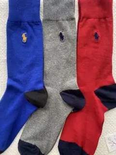 POLO ポロラルフローレンのメンズ用ソックス、3足セット25〜27cm、新品