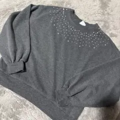 ZARA キッズ トレーナー 140 ストーン付き グレー ザラ kids