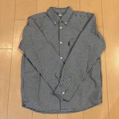 新品　mont-bell 紺色チェック柄 長袖シャツ 160