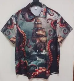 新品●海賊船●タコ●アロハシャツ●L