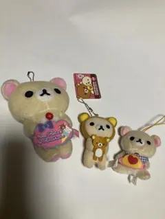 コリラックマぶら下げぬいぐるみ　3品