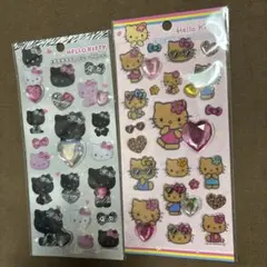 キラキララインストーンシール　キティ　日焼けキティ　黒キティ　サンリオ