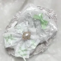 ぬい服　着ぐるみ　10〜12cm用　ホワイト　ライトグリーン　チェーンフック付き