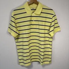 【UNIQLO】ユニクロ ドライカノコ ボーダー ポロシャツ 半袖 イエロー M