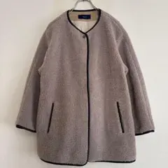 ほぼ新品☆定価約20,000円【SHIPS】パイピングボアコート　ベージュ