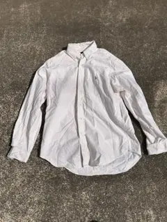 ポロラルフローレン　ロゴ刺繍 ホワイトストライプシャツ