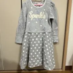 限定お値下げ‼︎美品＊mezzo piano グレー ドット柄 ワンピース 130