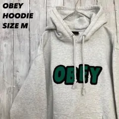 t*o様 OBEY オベイ スウェットパーカー M グレー サガラ刺繍ロゴ ワッのサムネイル