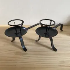 茶道具 手燭 一対 夜咄の茶事 黒塗 箱付き 蝋燭立て - メルカリ