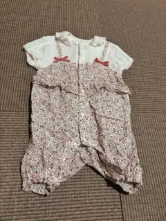 フリル付き花柄ロンパース 70cm