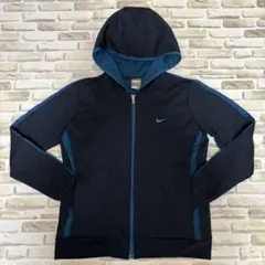 NIKE ナイキ FIT THERMA ジップパーカー レディース M 紺
