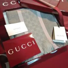 ❤美品箱付❤GUCCI マフラー ストール ショール スカーフ❤ピンク&グレー❤