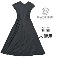 【未使用】BEAUTY & YOUTH ブラック Vネックノースリーブワンピース