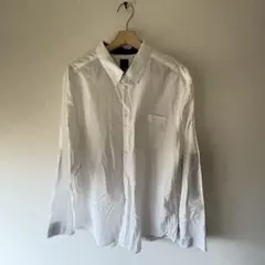 H&M 白シャツ 長袖 コットン100% L メンズ シンプル 胸ポケット