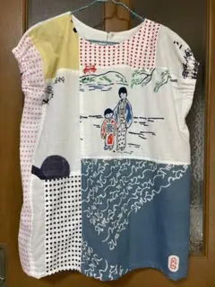 ★柿渋染★手ぬぐいチュニック★ 柿渋染め ゆったりチュニック - メルカリ
