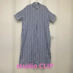 最終値下げ★スタディオクリップ　ストライプ柄半袖シャツワンピース