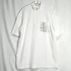 【グリーンクラブ】トップス/ハーフジップポロシャツ/日本製/白/スポーツウエア