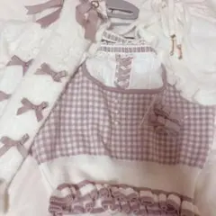 LIZLISA ボレロライクアームウォーマー付きニット ピンク