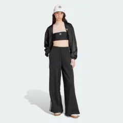 adidas スリーストライプス ルーズ フレンチテリー ワイドレッグパンツのサムネイル