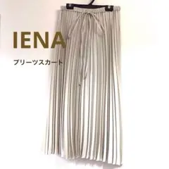 IENAイエナ　プリーツフレアスカート ウエストゴム　アイボリー春夏