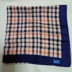 DAKS ハンカチ チェック柄 ネイビーのサムネイル