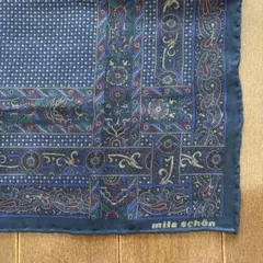 イタリア製　mila schon シルク　ポケットチーフ　ミラショーン　SILK