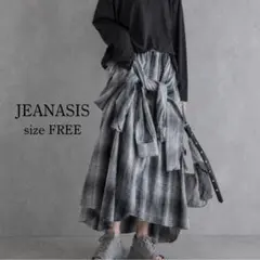 JEANASIS ジーナシス シャツライクアシメチェックスカート ロング 完売品