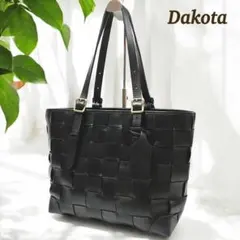 【美品】DAKOTA トートバッグ レザー 編み込み ブラック イントレチャートのサムネイル