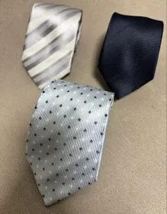 TAKAQネクタイ　ネクタイ3本セット(チェック、ストライプ、無地)